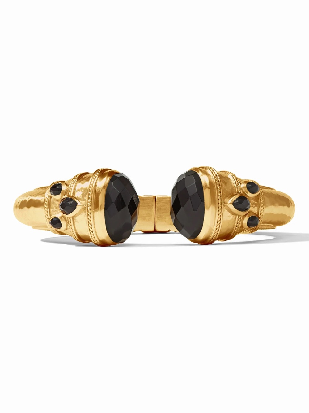 Julie Vos Gold and Black Faceted Stone Cuff Bracelet